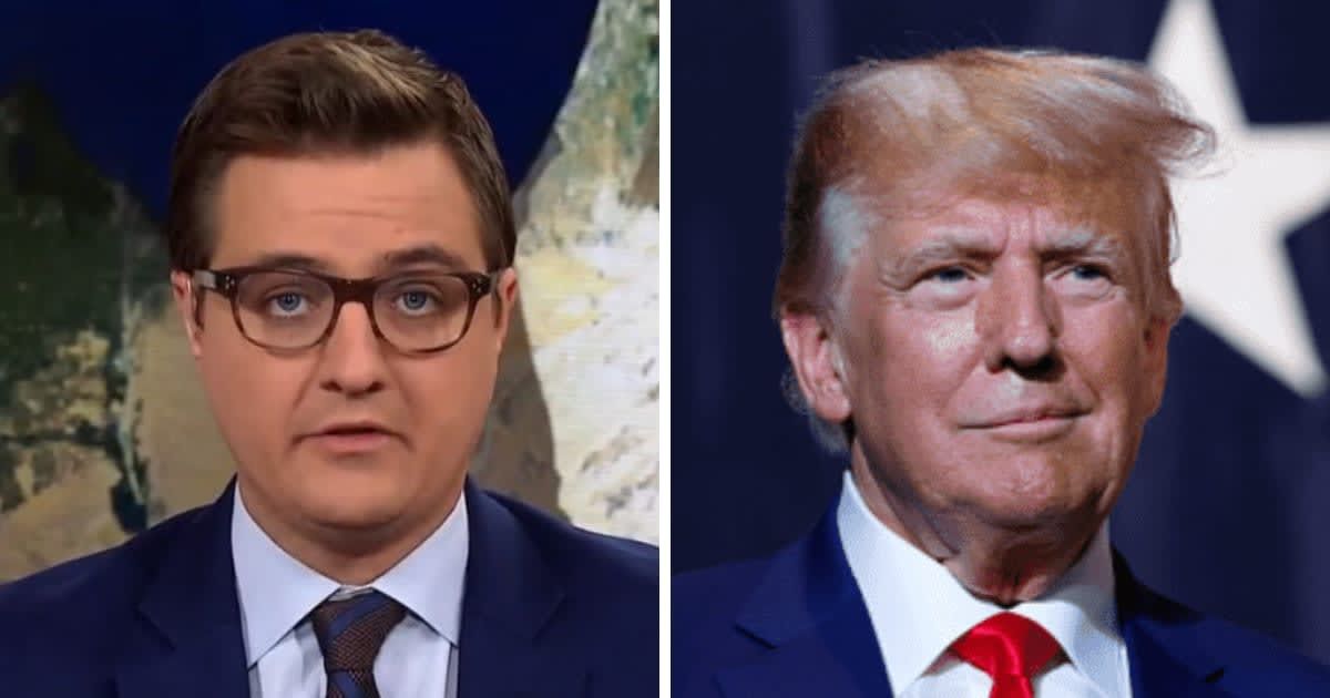 Chris Hayes highlights Donald Trump allegedly nodding off during the first day of his criminal trial (YouTube/MSNBC, Getty Images)
