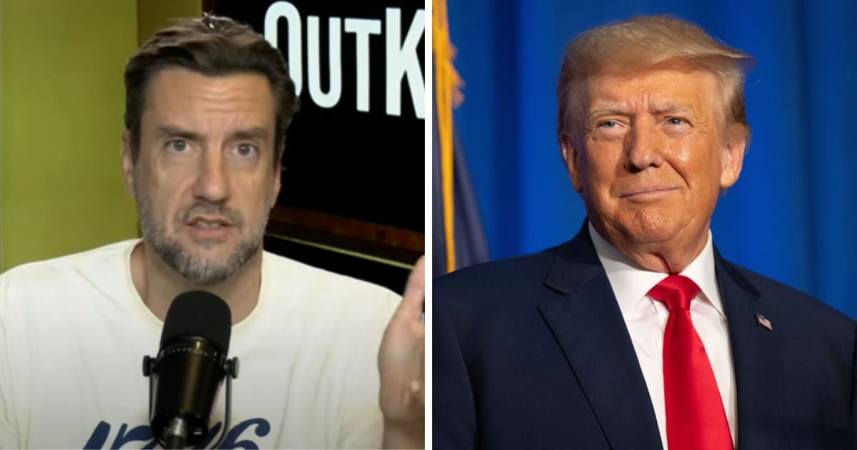 Clay Travis called on Donald trump supporters in NYC to sway the outcome of the hush money trial (OutKick screenshot/YouTube, Getty Images)