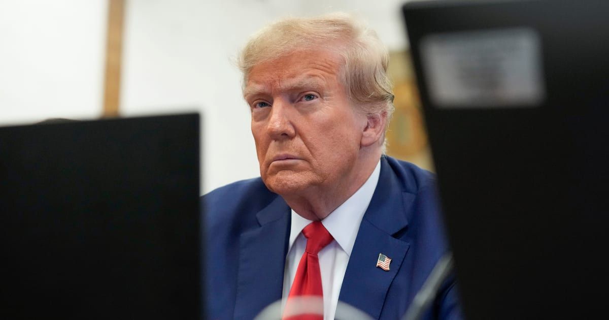 The trial against former President Donald Trump commenced with a screening process for potential jurors at a Manhattan courthouse on Monday, April 15 (Getty Images)