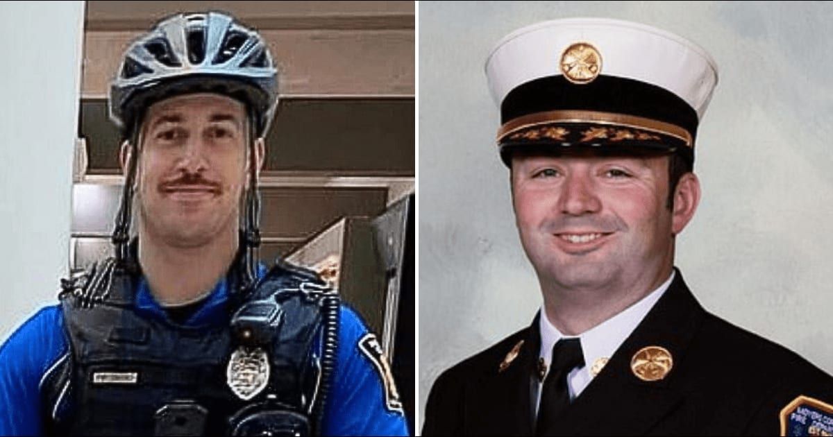 Officer Michael Jensen, 29, and Sheriff's Deputy Michael Hoosock, 37, were fatally shot during an exchange of gunfire on Sunday evening (Madison County Fire Wire, Moyers Corners Fire Department)