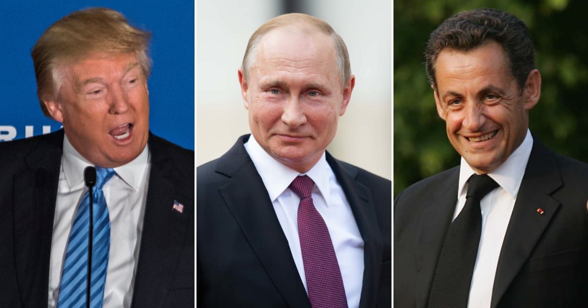 Pictured (L-R): Donald Trump, Vladimir Putin, Nikolas Sarkozy (Getty Images)