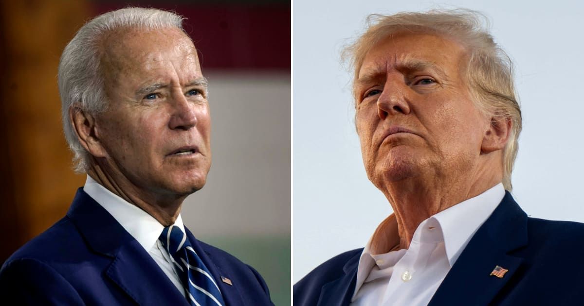 President Joe Biden aimed at former President Donald Trump, ridiculing the dramatic decline in stock prices for his Truth Social platform (Getty Images)