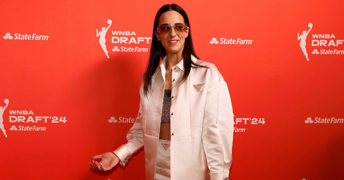 Caitlin Clark was selected by Indiana Fever as the overall first-draft pick during the Monday, April 15 event (Photo by Sarah Stier/Getty Images