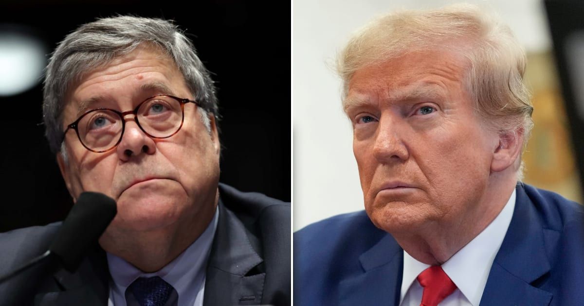 Former Attorney General Bill Barr criticized New York prosecutors, calling the ongoing hush money case against former president Donald Trump an 'abomination' (Getty Images)