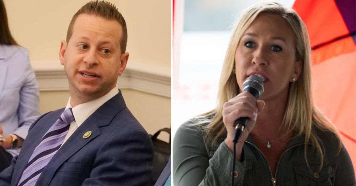 Jared Moskowitz slammed Marjorie Taylor Greenf after the GOP lawmaker repeated her claim that Nazis are prevalent throughout modern-day Ukraine (@repmoskowitz/Instagram, Getty Images)