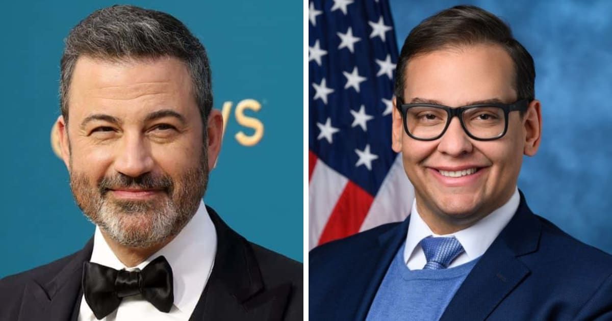 George Santos has challenged Jimmy Kimmel ahead of their legal showdown over the Cameo fraud case (Getty Images)