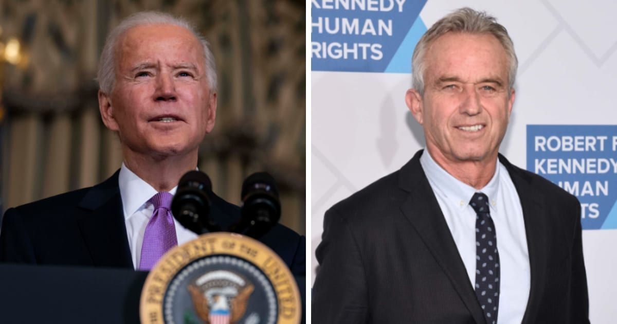 President Joe Biden received the endorsement of 15 members of the Kennedy family amid Robert F Kennedy Jr's race (Getty Images)