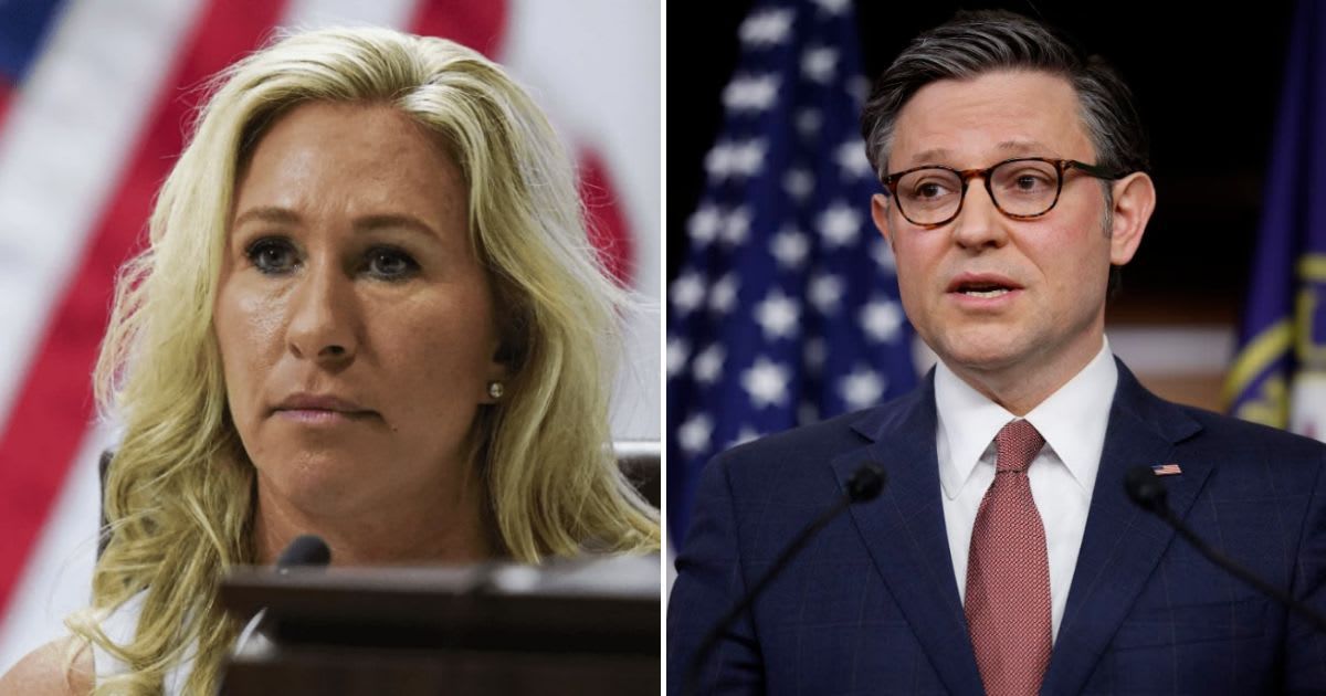 Marjorie Taylor Greene proposed a litany of frivolous amendments to House Speaker Mike Johnson's foreign aid package (Getty Images)