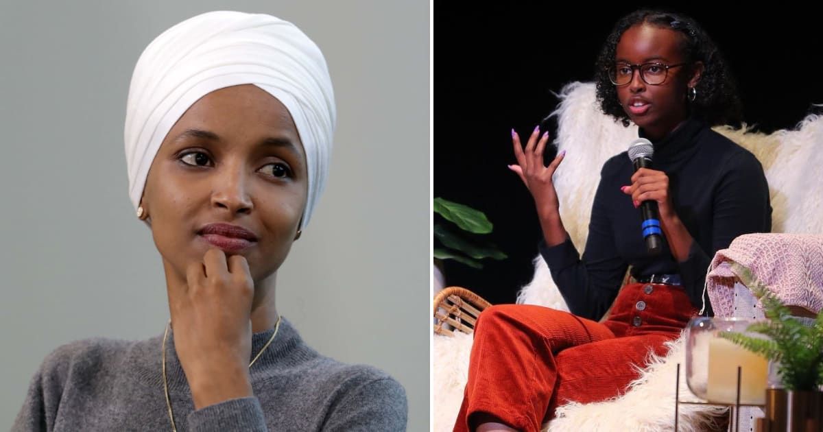 Ilhan Omar said she was 'proud' of her daughter, Isra Hirsi after she was arrested at an anti-Israel protest (Getty Images, @israhirsi/Instagram)