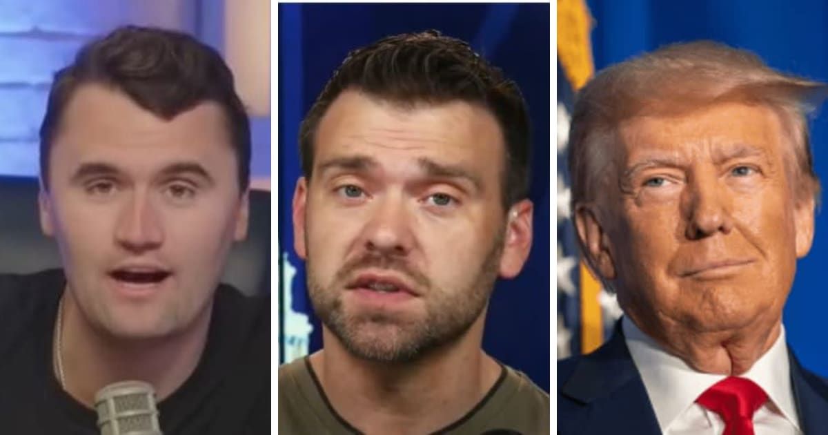 Charlie Kirk and Jack Posobiec discussed Donald Trump's trial (Charlie Kirk, (Human Events/YouTube, Getty Images)