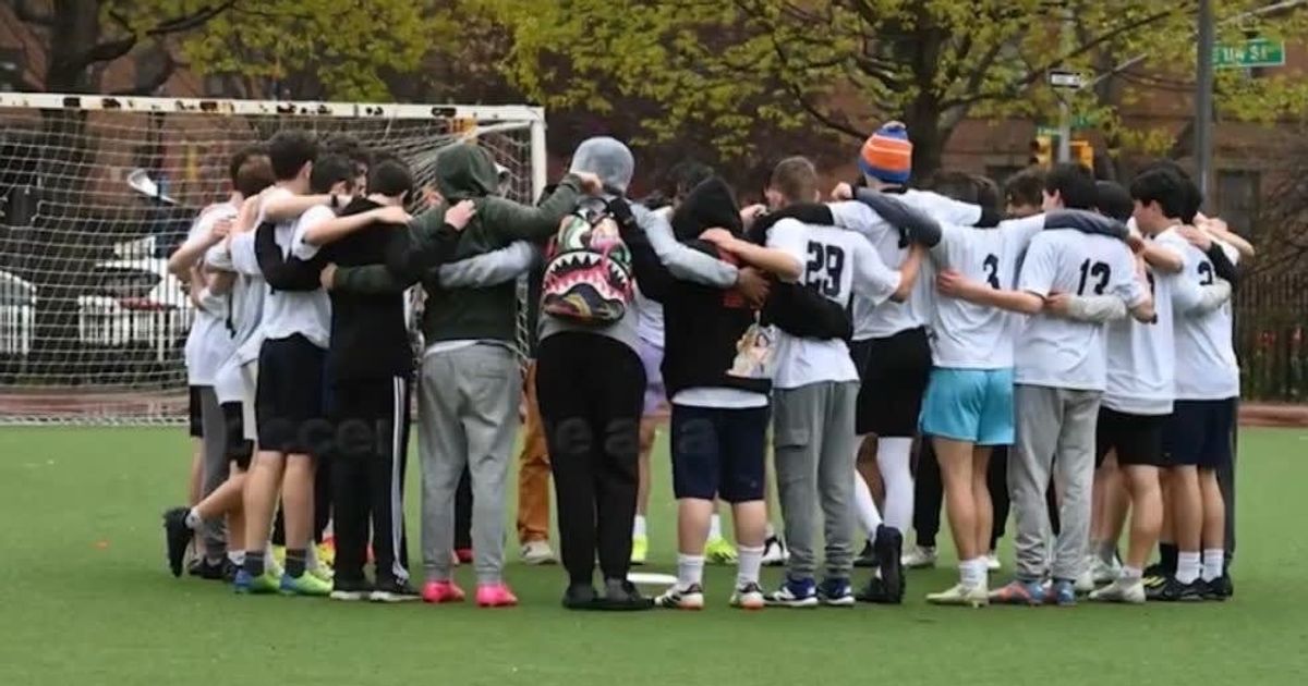 A school soccer game got canceled after a group of migrants refused to leave the field even after cops turned up (screenshot/NY Post, YouTube)