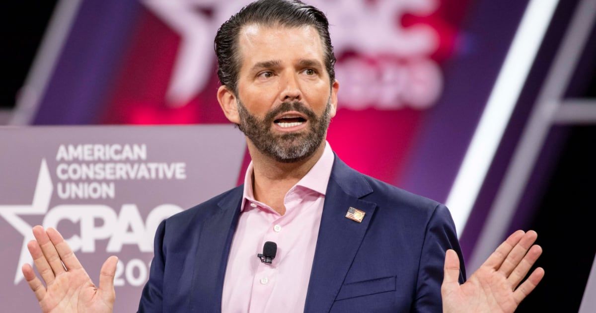 Donald Trump Jr has come under fire once again for promoting unfounded conspiracy theories, this time related to his father's hush money trial (Getty Images)