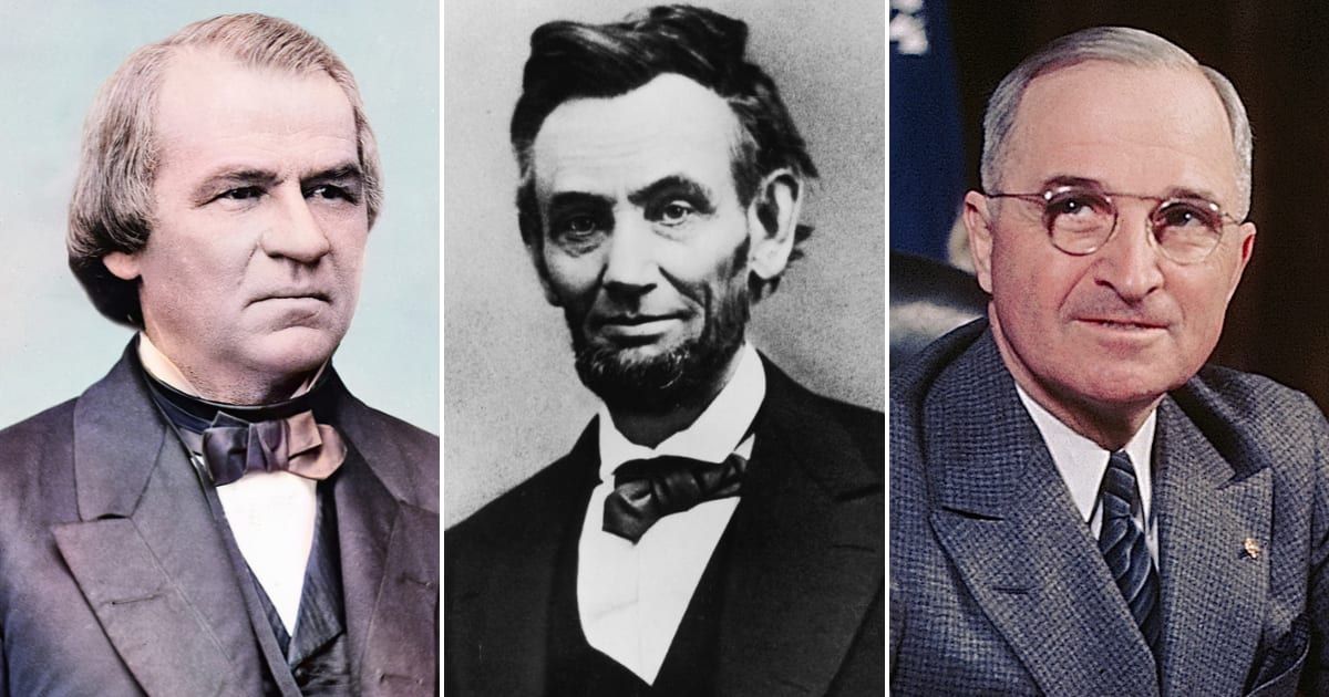 US presidents Andrew Johnson, Abraham Lincoln, and Harry S Truman had humble beginnings (Getty Images)