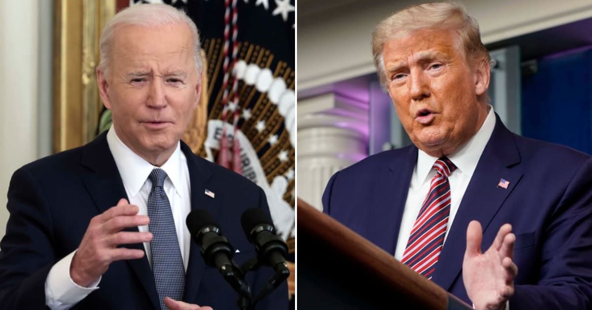 President Joe Biden took direct aim at former President Donald Trump on Friday, contrasting their vastly different paths to wealth (Getty Images)