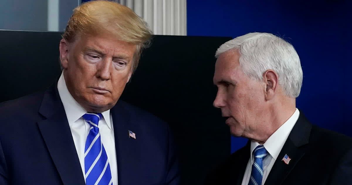 President Donald Trump and Vice President Mike Pence photographed at the White House on April 23, 2020 in Washington, DC (Getty Images)