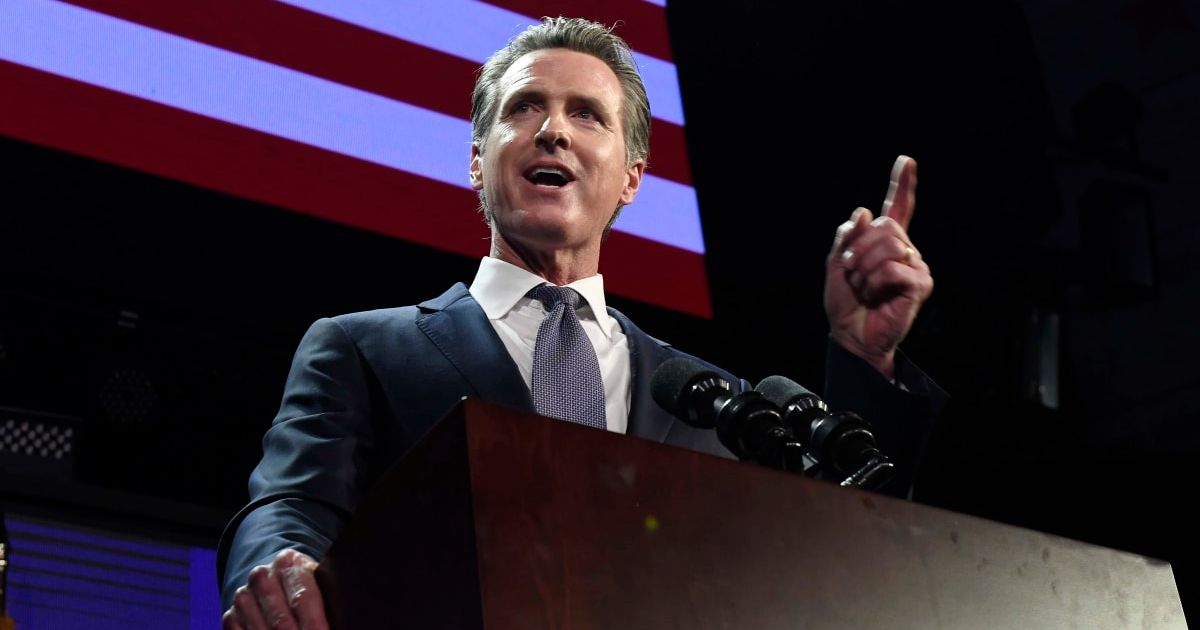 California Governor Gavin Newsom released a new ad to hit back at anti-abortion laws in the state of Alabama on Sunday, April 21, 2024 (Getty Images)