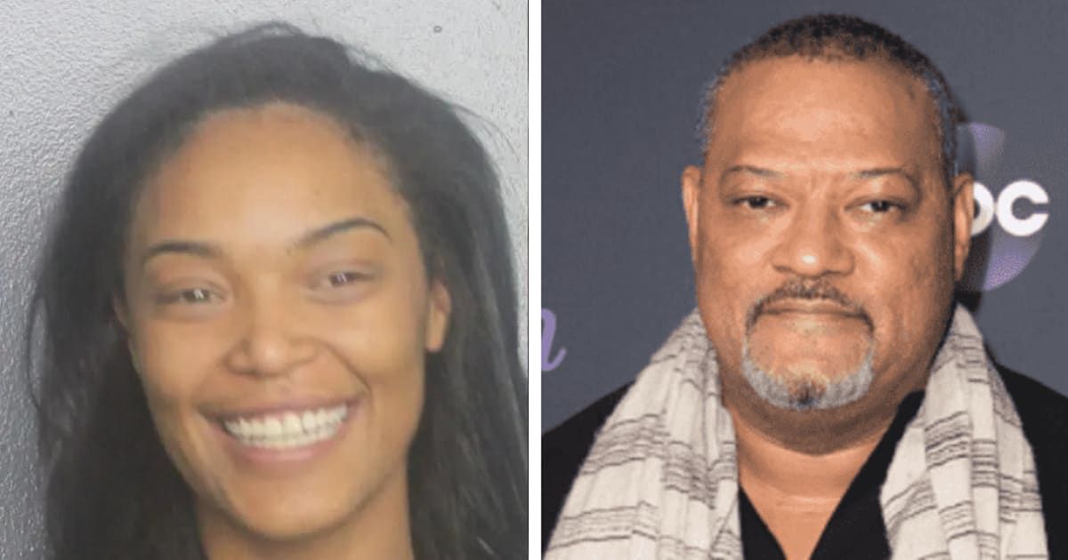 Montana Fishburne has a complex relationship with her father Laurence (Broward Sheriff's Office and Getty Images)