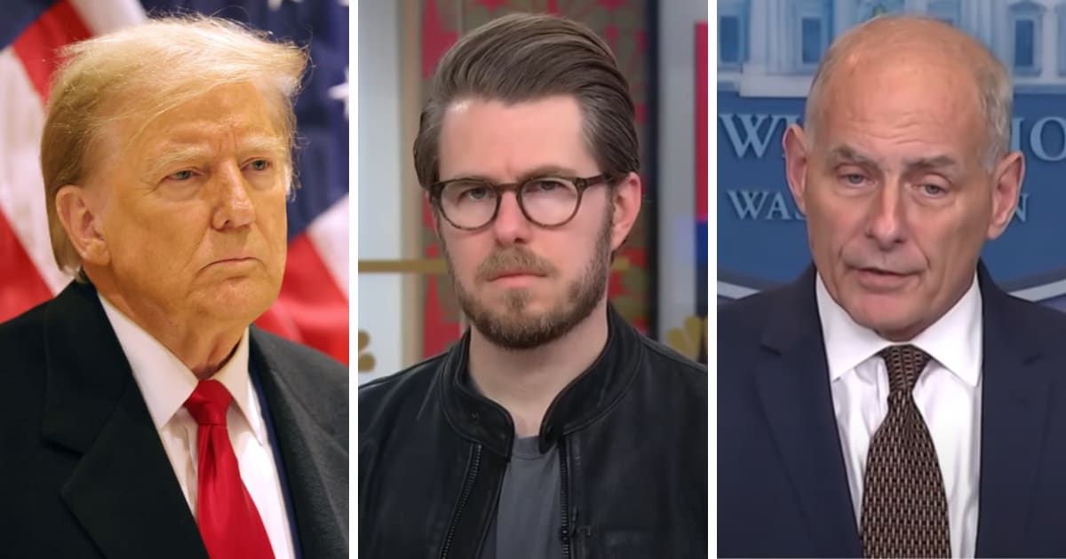Former Homeland Security official Miles Taylor and John Kelly are the latest subjects of Trump's fury (Getty Images, MSNBC, NBC News screenshots/YouTube)