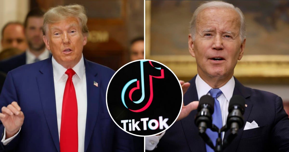 Former President Donald Trump wants young people to blame President Joe Biden for the TikTok divestment bill that was passed in the GOP-led House of Representatives over the weekend (Getty Images)