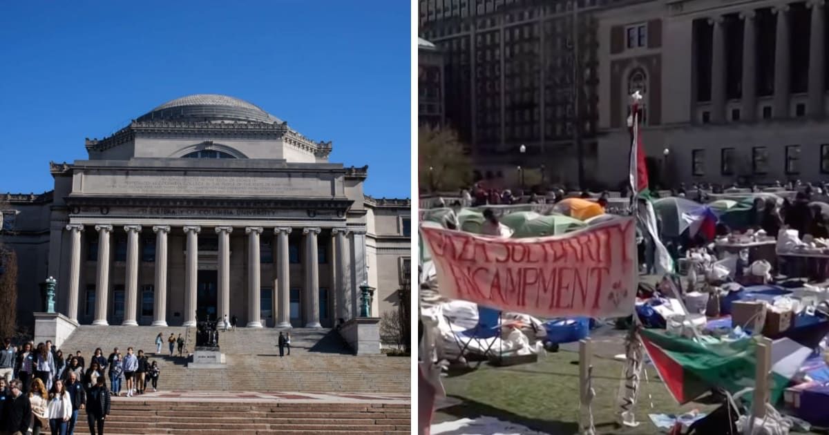 The dramatic move came after days of escalating tensions at Columbia, with protesters caught on video intimidating Jewish students (Getty Images, Al Jazeera/YouTube)