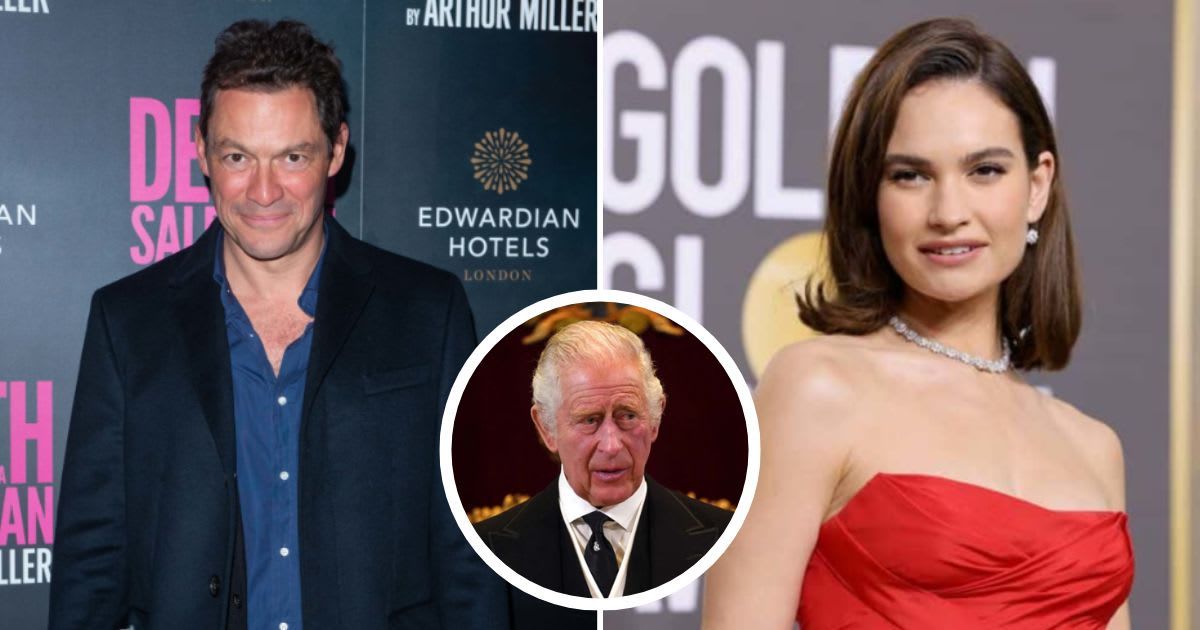 Dominic West said he could connect to his role as King Charles in 'The Crown' because of his Lily James PDA controversy (Getty Images)