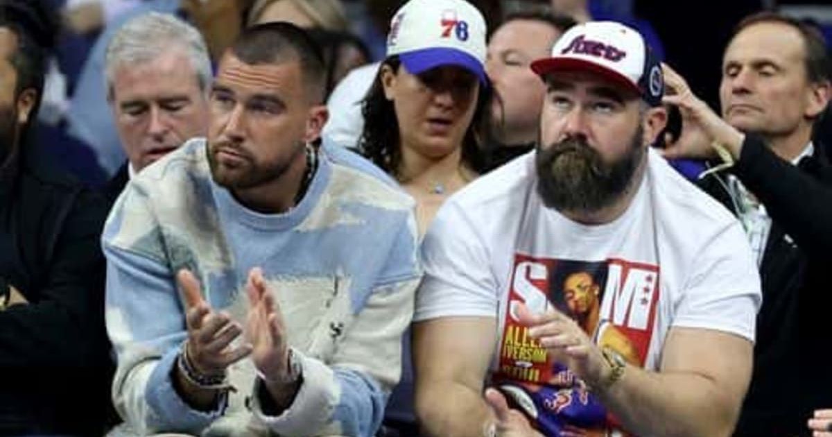 Travis Kelce and Jason Kelce co-host 'New Heights' podcast (Getty Images)