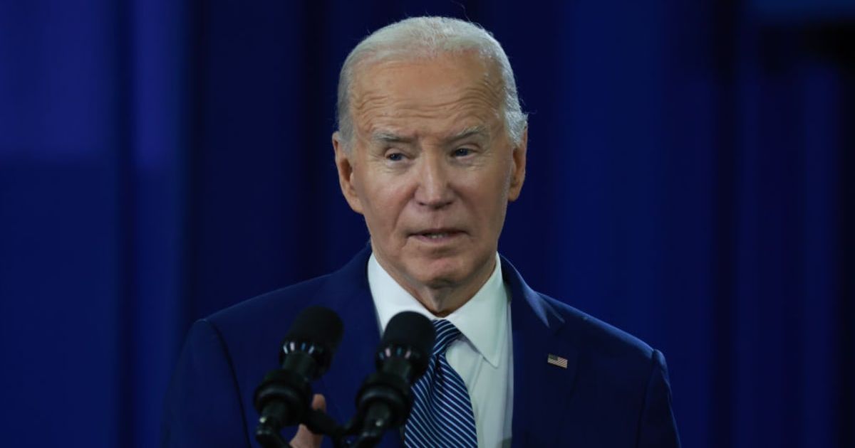 President Joe Biden speaks during a campaign stop at Hillsborough Community College’s Dale Mabry campus on April 23, 2024, in Tampa, Florida (Photo by Joe Raedle/Getty Images)