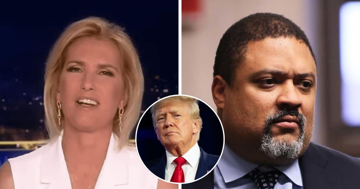Laura Ingraham slammed Alvin Bragg for a political agenda in hush money case against Trump (Fox News/Getty Images)