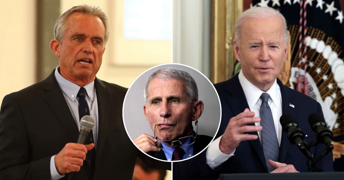 Robert F Kennedy Jr asserted that the sole reason Anthony Fauci isn't in jail is Joe Biden's presidency (Getty Images)