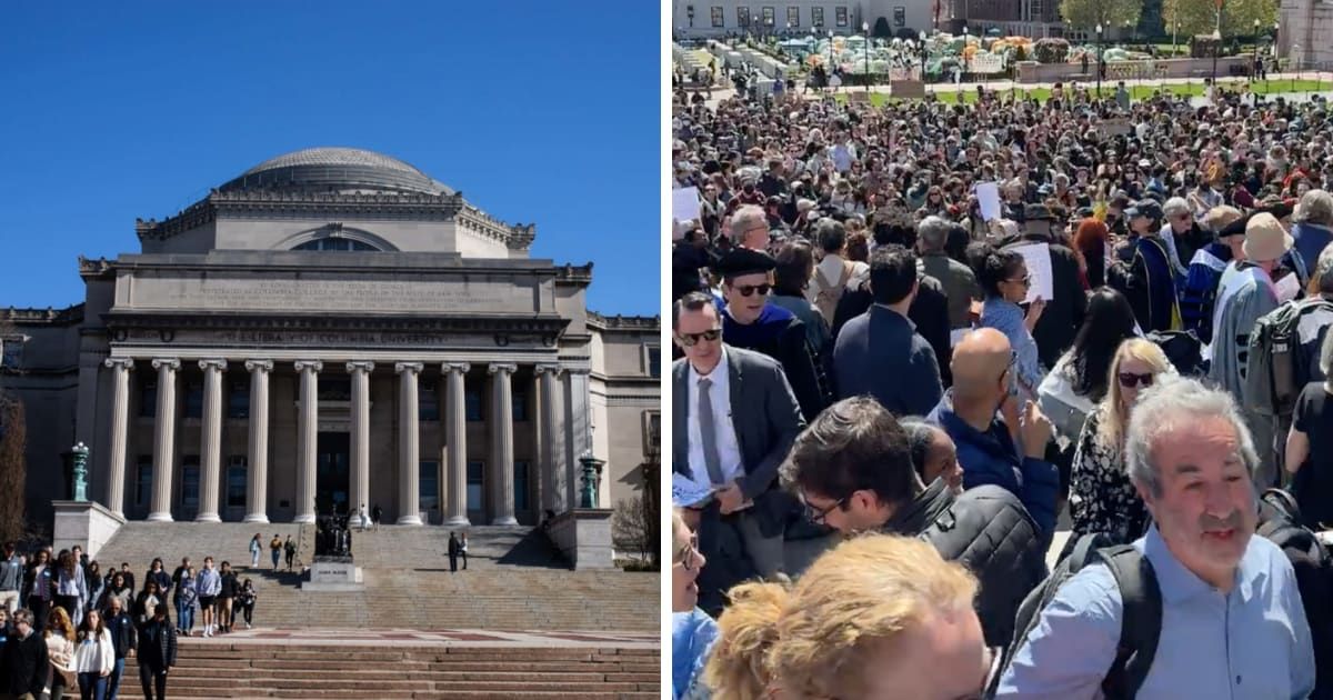 Columbia University faculty members joined student protests (Getty Images, The People's Forum/X)