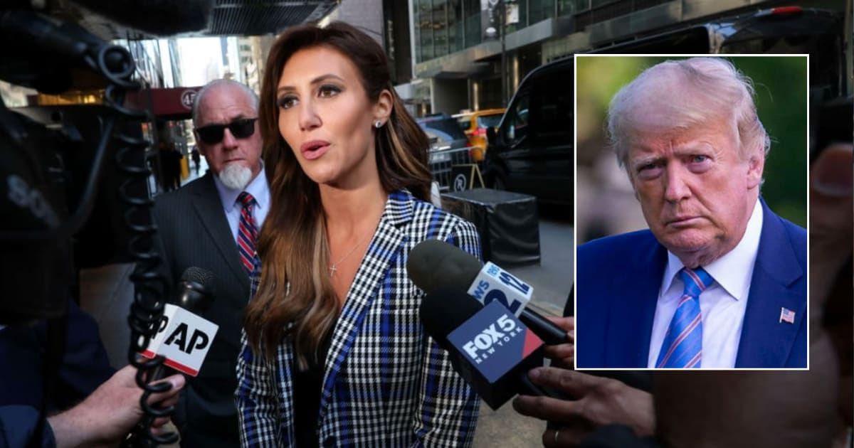 Alina Habba, lawyer for former President Donald Trump, gives an interview outside of Trump Tower on March 21, 2023 in New York City (Getty Images)