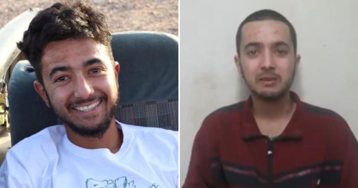 Hersh Golberg-Polin was seen with a missing arm in a video released by Hamas (AviaKlompas, Bringthemhomenow/X)