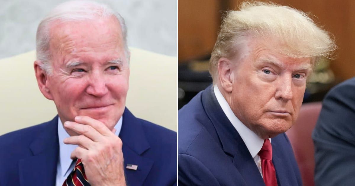 President Joe Biden touted his lead over former Donald Trump in recent polls during a speech in Tampa (Getty Images)