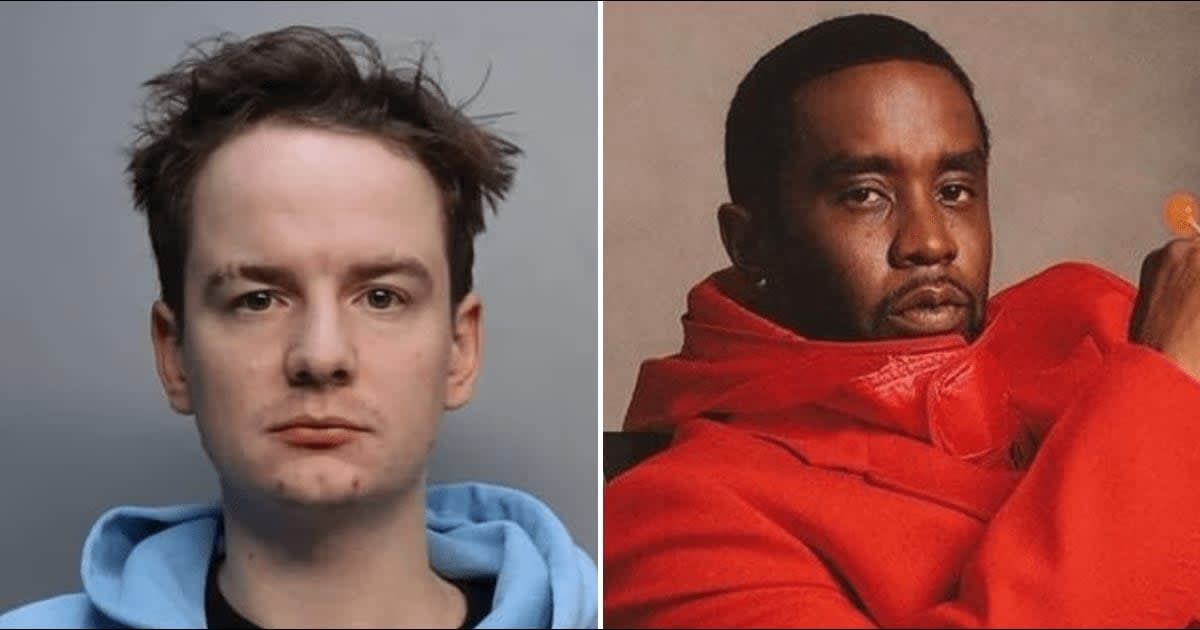 Brendan Paul, who allegedly helped Sean 'Diddy' Combs get drugs, was arrested at Opa-Locka Airport in Miami (Miami-Dade Police, @diddy/Instagram)