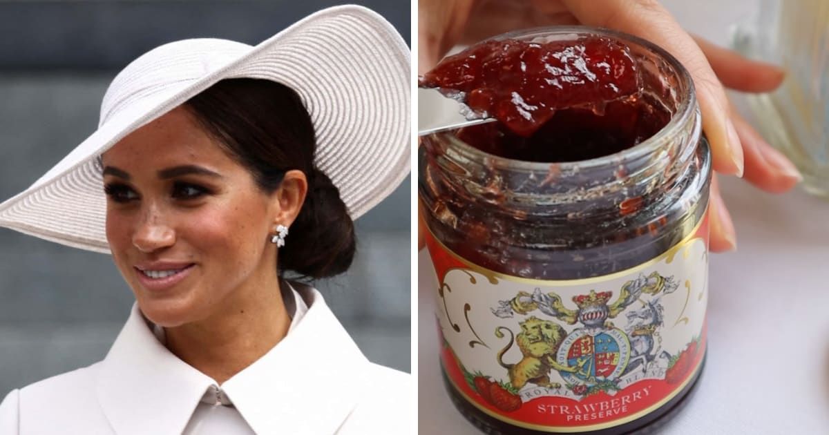 The Buckingham Palace shop promoted its strawberry preserve days Meghan Markle debuted her own food product (Getty Images, Instagram/ @buckinghampalaceshop)