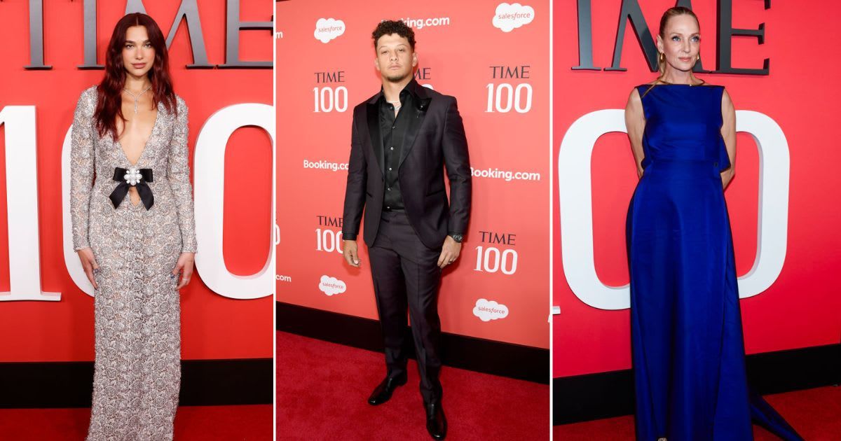 Dua Lipa, Patrick Mahomes and Uma Thurman were among the stars in attendance at the 2024 TIME 100 Gala (Taylor Hill/FilmMagic, L Busacca/Getty Images for TIME, Gotham/WireImage)