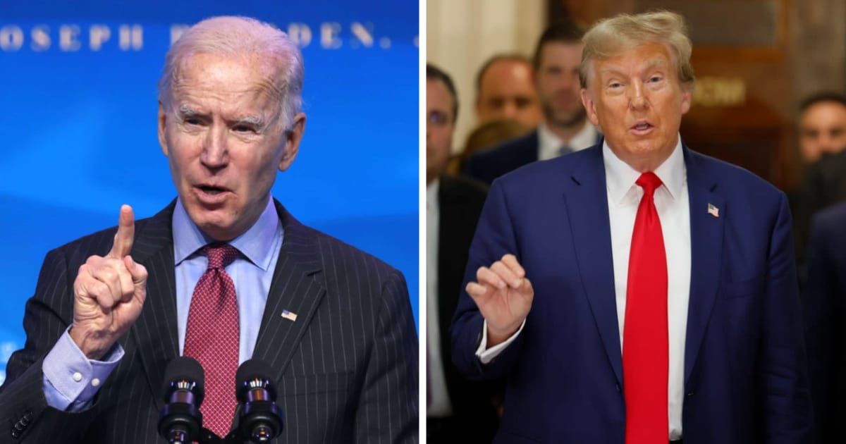 Donald Trump eagerly challenged Joe Biden to debate as soon as possible (Getty Images)