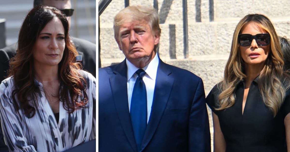 Stephanie Grisham called Donald Trump's birthday wish to his wife Melania a 'performance' to influence voters (Getty Images, Alexi J Rosenfeld/Getty Images)