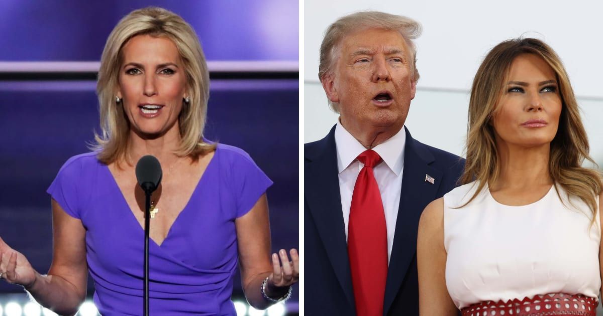 Laura Ingraham lashed out at CNN April 26 for observing that Donald Trump’s family members have been absent from hush money trial (Getty Images)