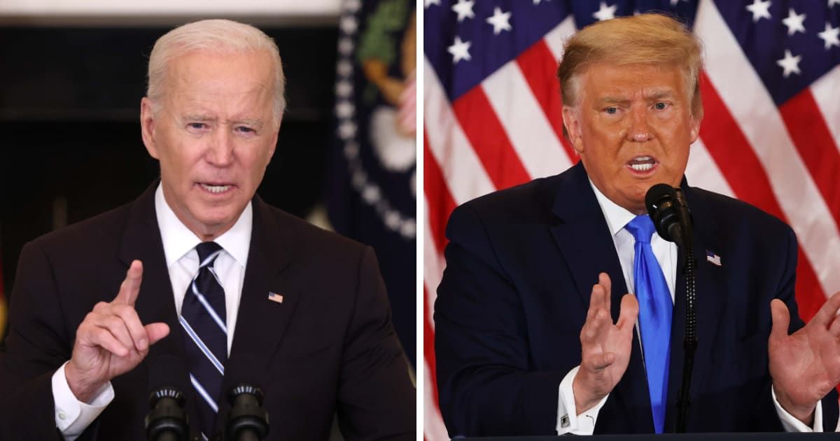 President Joe Biden's WHCD speech was replete with swipes at Donald Trump (Getty Images)
