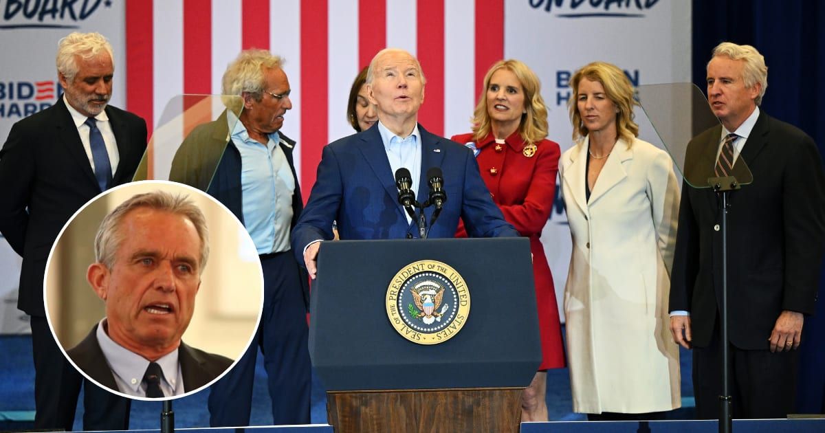 Robert F Kennedy Jr's siblings publicly endorsed President Joe Biden in Philadelphia (Getty Images)