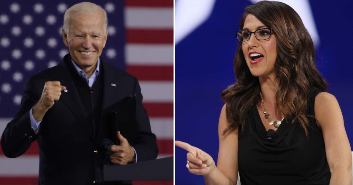 President Joe Biden roasted Lauren Boebert during his speech at the 2024 White House Correspondents’ Dinner (Getty Images)