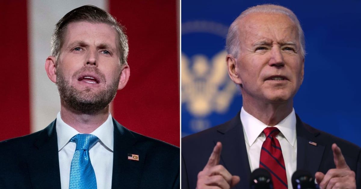 Eric Trump said that if Donald Trump's request for total immunity is denied, it may lead to a rush of charges against other presidents (Getty Images)