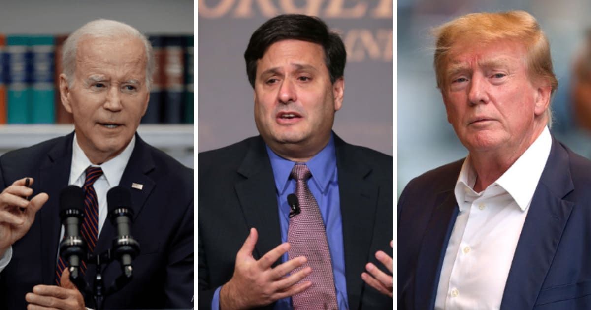 Ron Klain (center) claimed Joe Biden could defeat Donald Trump in the 2024 election without any major strategy (Getty Images)