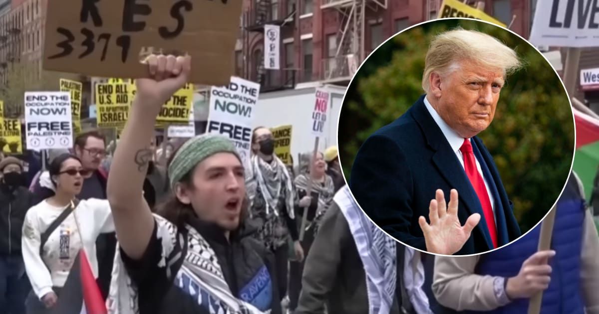 College student agitators who are voicing against US-fed Israeli atrocities in Gaza have been mass detained (YouTube/Firstpost and Getty Images) 
