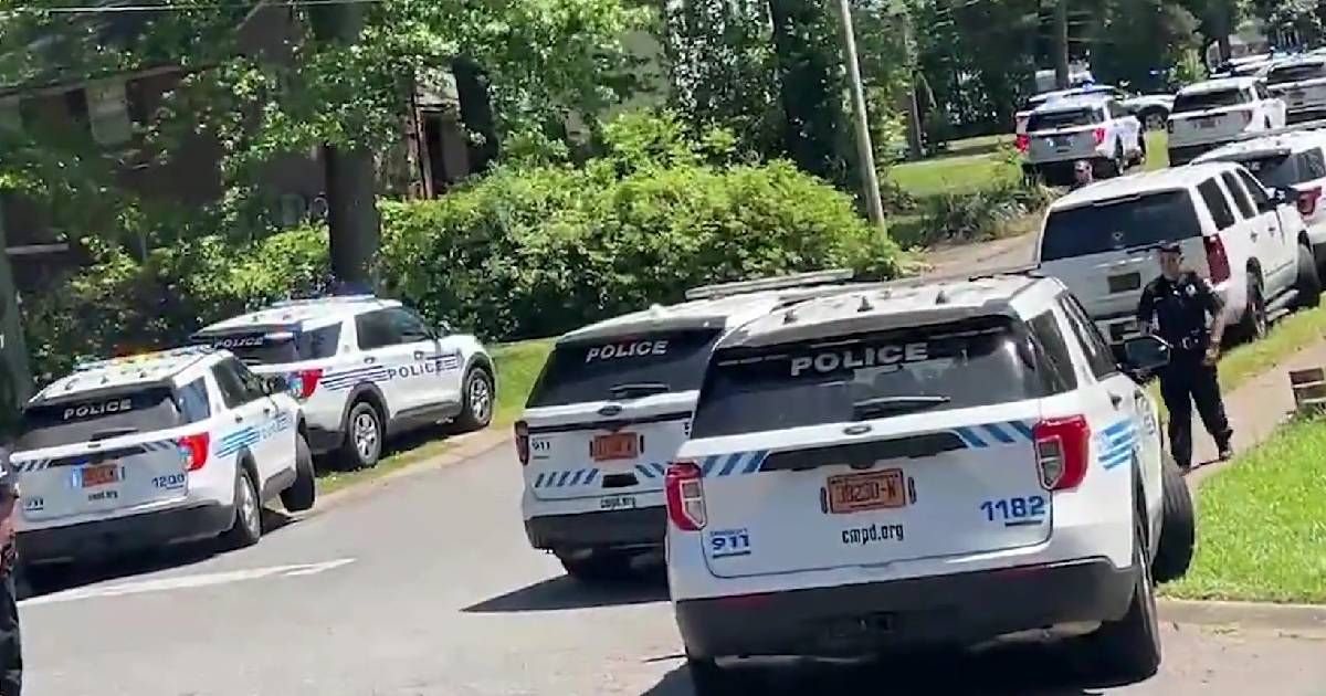 Gunfire erupted at 1:30 p.m. on a residential street about 20 minutes west of Charlotte's downtown (New York Post video screengrab)