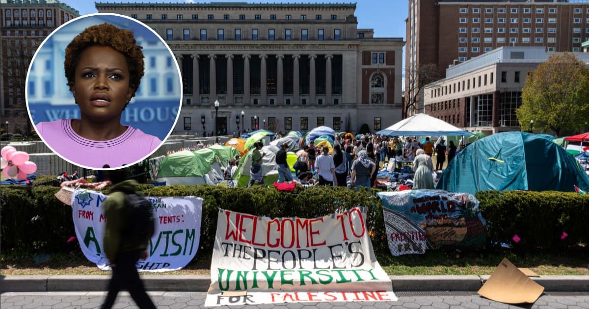 White House Press Secretary Karine Jean-Pierre did not address multiple questions about ongoing anti-Israel protests at US campuses (Getty Images, Michael M. Santiago/Getty Images)