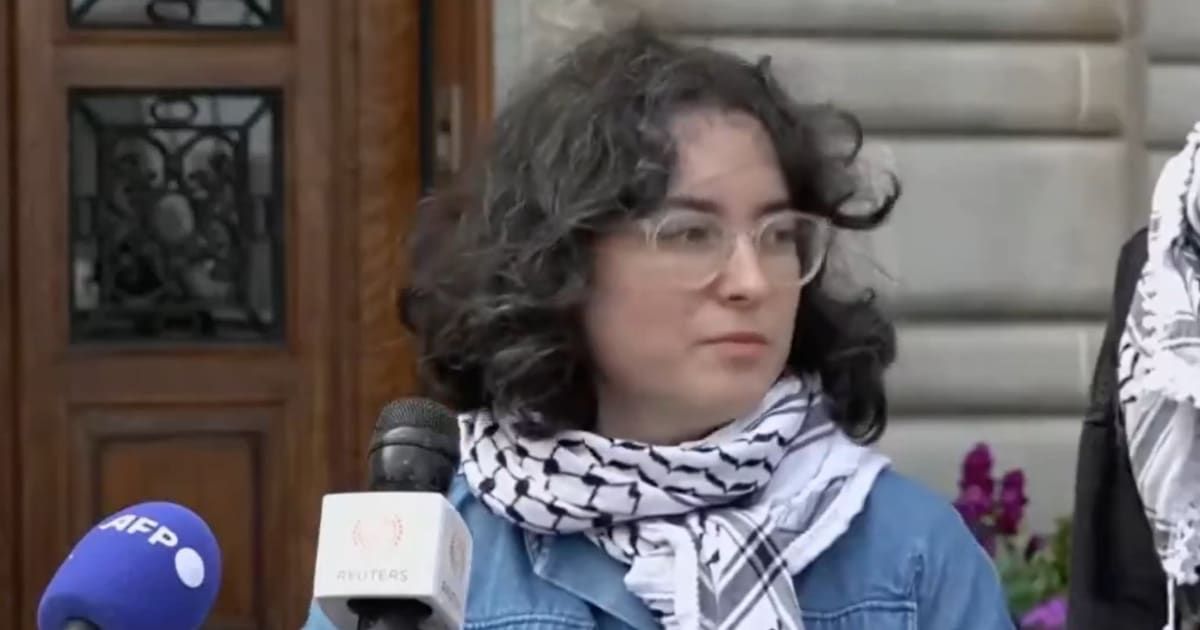 A Columbia University protester made headlines for demanding 'basic humanitarian aid' like food and water for anti-Israel demonstrators occupying a campus building (ThePostMillennial/X)