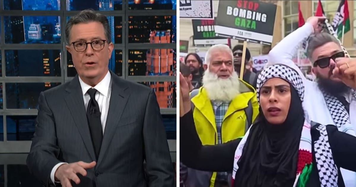 Stephen Colbert recently tackled the widespread college protests against the war in Gaza on 'The Late Show' (The Late Show/Youtube/The New York Times/Youtube)