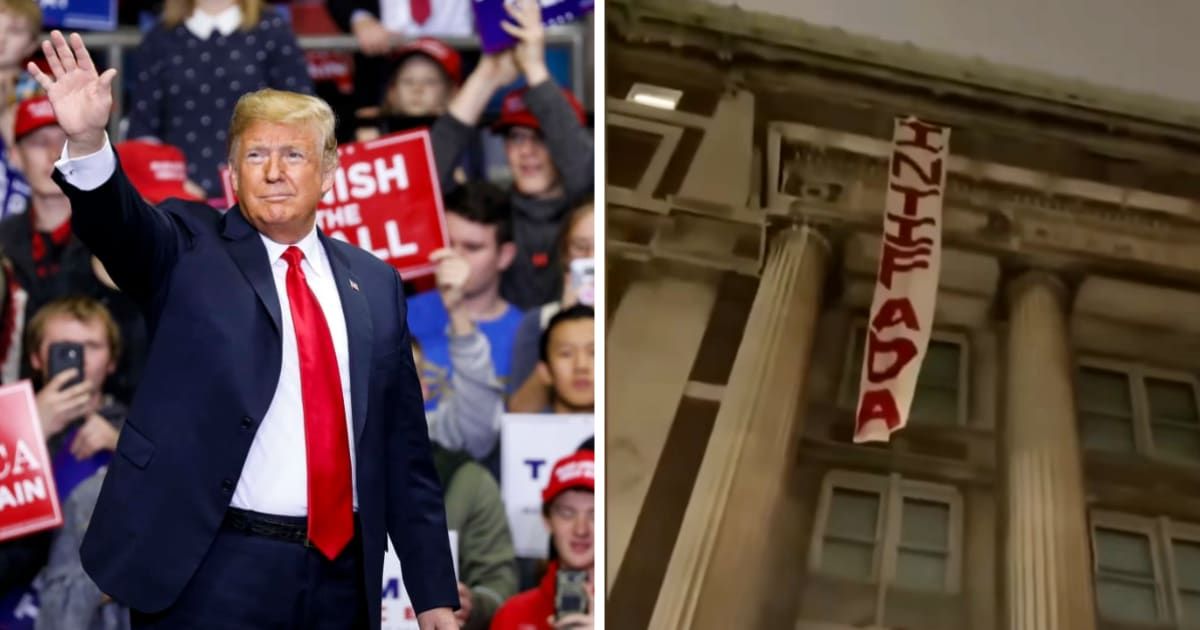Donald Trump praised law enforcement officers for clearing encampments at Columbia University's Hamilton Hall (Getty Images, YouTube/Today)